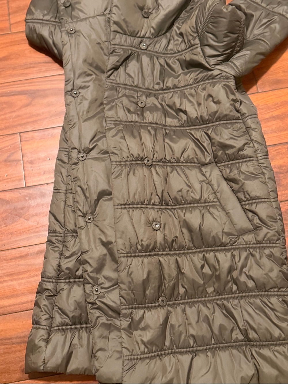 Eileen Fisher Petite Down Jacket in Olive - Picture 6 of 10
